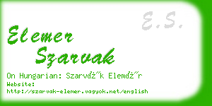 elemer szarvak business card